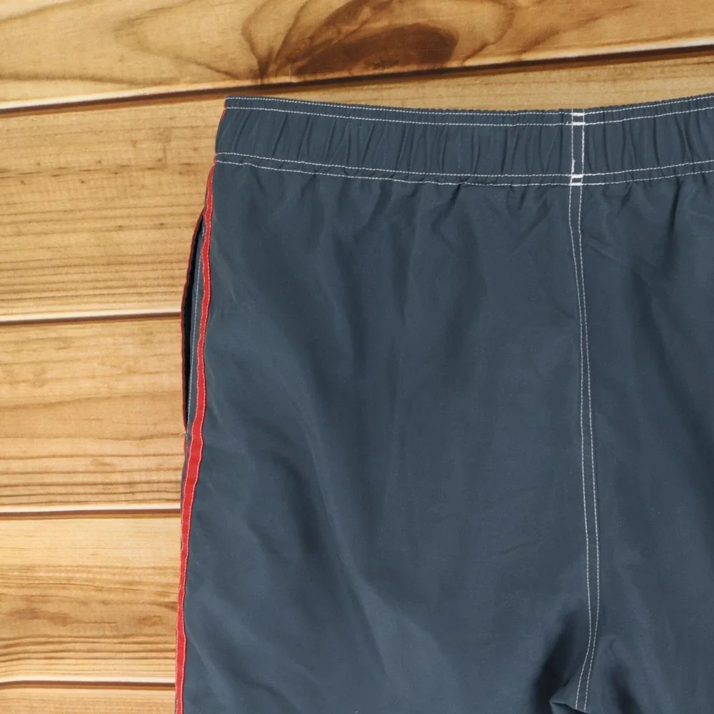 True Nation Swim Trunks w/ Liner Mens XL Blue Red Stripes Pockets‎ Stretch Waist
